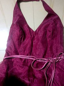 Vintage Burgundy Halter Dress