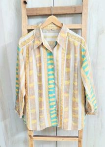 Tan Colour Printed Shirt Size-46