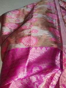 Pink Colour Big Border Pattu Saree