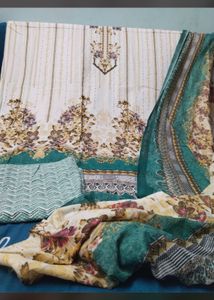 Floral Print Unstitched Suit
