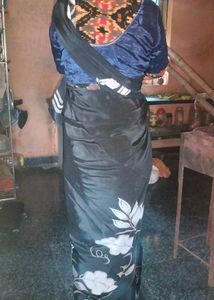 Elegant Black Floral Saree