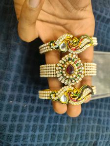 Pearl &amp; Gemstone Bangles (Set of 3)