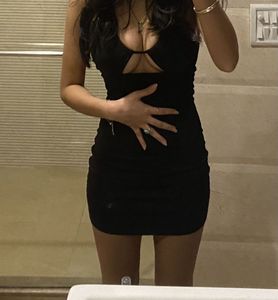 cut out bodycon black dress