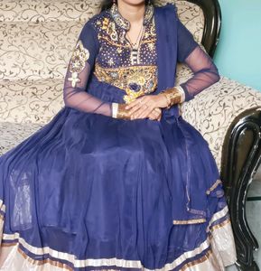 Navy Blue 💙 Gown With Stone Work