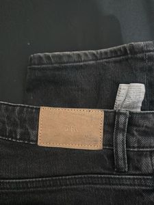 Zara Gray Split Hem Jeans