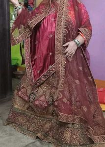 Burgundy Embroidered Lehenga Choli Set