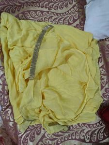 yellow embroidery kurta set