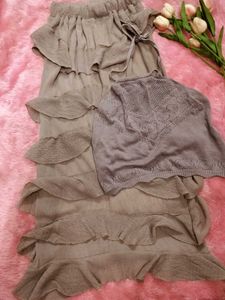 Tiered Ruffle Skirt with Knit Top