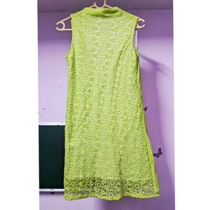 Green And White Kurta