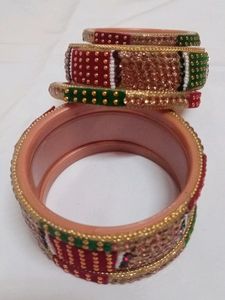 Velvet Beautiful Bangles...Green And Maroon...