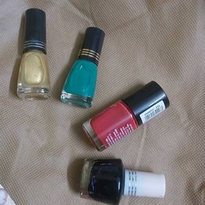 Nail Paints Combo of 4 N 1 pair Tic Tac Pin