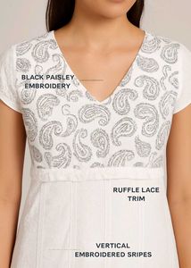 Chikankari-Inspired White Cotton Dress