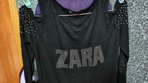 Embellished Cold Shoulder Top
