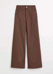 H&M wide twill brown trousers