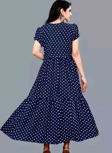 Navy Polka Dot Maxi Dress