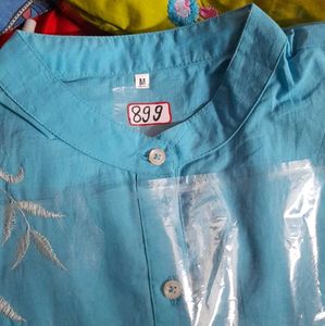Blue Embroidered Co-ord Set