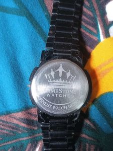 Elegant Black Watch For Men&#39;s Lime Stone