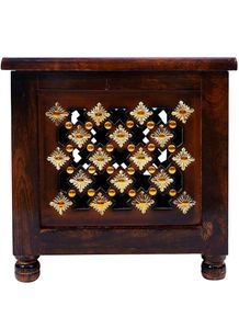Beautiful Antique Wooden Stool with Storage for Li