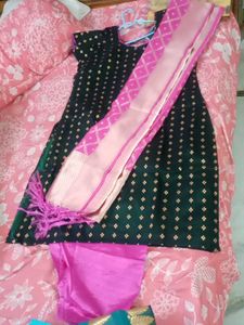 Green &amp; Gold Floral Print Kurti