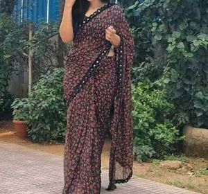 Elegant Floral Print Saree