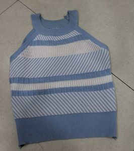 Striped Knit Tank Top - Blue &amp; White