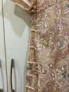 Embroidered Dress With Cape
