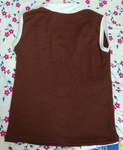 Brown Sleeveless 'Never Give Up' Top