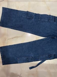 Blue Denim Cargo Jeans