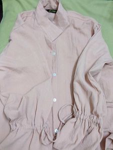 Peach Button-Up Shirt