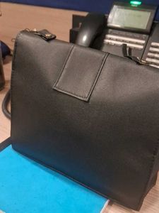 Black Clutch with Gold Detail
