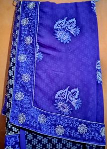 Embroidered Blue Saree