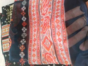 Striped Textile with Embellishments