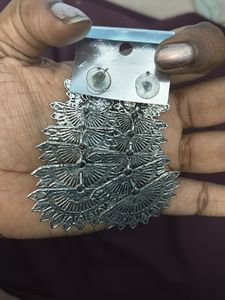 Silver Peacock Earrings