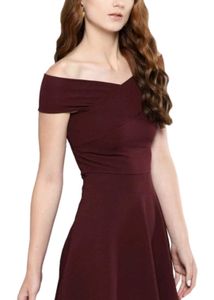 Women Skater Maroon Dress