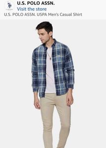 US POLO Assn CHEQUERED INDIGO DENIM SHIRT