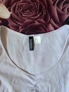 Fitted Ribbed V-neck H&amp;M Top