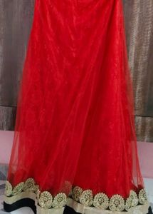 Elegant Red &amp; Black Embellished Dress