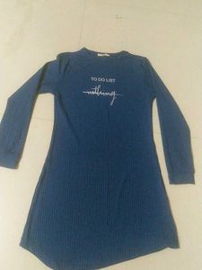 Blue Graphic Print Dress