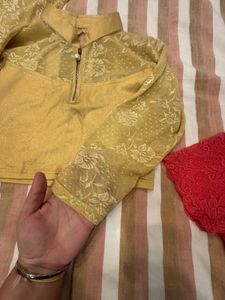 Gold &amp; Peach Coloured Blouses - Free Sizes