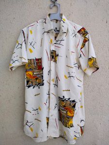 Vintage Print Button Down Shirts (2)