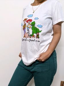 Disney White Funky Tshirt = Medium