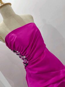 Strapless Purple Party Dress
