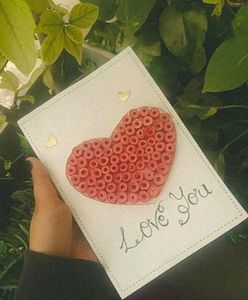 Handmade Love You Quilled Card