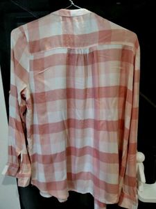 Pink Plaid Button-Up Shirt