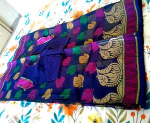 Only Prime DealCotton Silk Saree Stiched Blouse 34