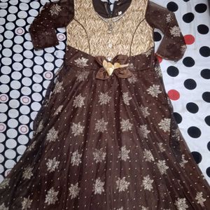 Girls&#39; Brown &amp; Gold Dress