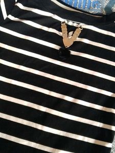 Striped Tee with Detail