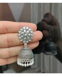 Silver Jhumka Earrings