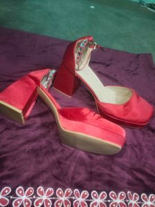Red Platform Heels