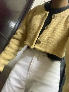 Cute Yellow Knit Cardigan